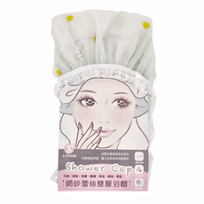 Little Pink Rabbit 粉彩小兔 網紗蕾絲雙層浴帽 材質輕盈舒適, 蕾絲, 1組