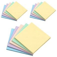 쿠말 반투명 방수 메모지 점착 스티커 7.5 x 7.5 cm, 파스텔, 15개, 50매