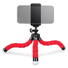 리브에잇 고프로 휴대폰 거치 문어발 삼각대, 레드, 1개