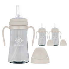 GROSMIMI PPSU吸管杯, 奶油米色, 300ml, 3個