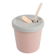 haakaa 矽膠水杯吸管組, 粉紅色, 150ml, 1組