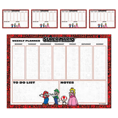 PYRAMID INTERNATIONA 瑪利歐與他的冒險夥伴A4記事本/A4週記事規劃表, Super Mario, 5個