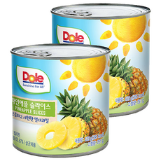 돌 파인애플 슬라이스 통조림, 439g, 2개