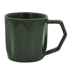 鏡面菱格紋馬克杯 橄欖綠 275ml, 1入