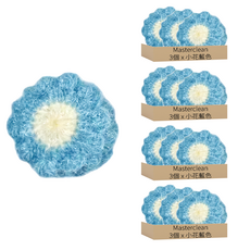 MasterClean 韓風手編洗碗巾, 小花藍色, 3個, 4包