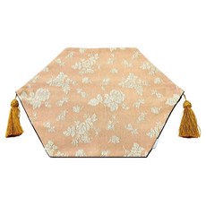 LASSLEY 蕾絲妮 六角桌墊 玫瑰戀曲, 1個, 卡其色, 40 x 32cm