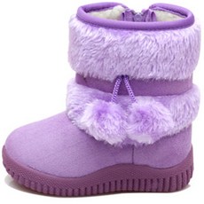 Lulushoes 女童櫻桃球球毛絨靴