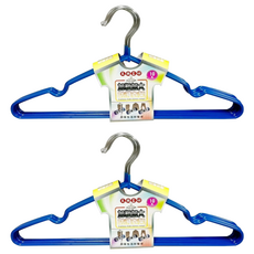 天瓶工坊 加粗加大防滑衣架 10入, 硬度強, 耐用且穩定, 好曬衣, 不變形, 鍍鉻鐵絲不銹鋼, 外層PVC防滑包膠, 顏色隨機, 20個