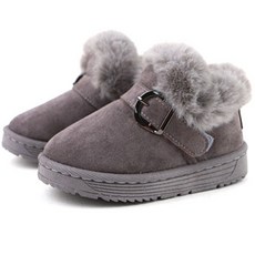 Lulushu 兒童毛絨搭扣短靴