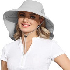 民科 釣魚帽 抗UV, 淺灰色