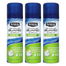 쉬크 쉐이브 가드 센서티브 라임 쉐이빙폼, 220ml, 3개