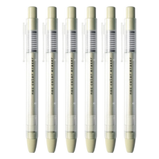 sun-star 按壓出芯橡皮擦, 雙層筆身, 附筆夾, 檸檬, 6個