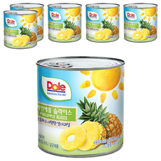 동원에프엔비 파인애플 슬라이스 통조림, 439g, 6개