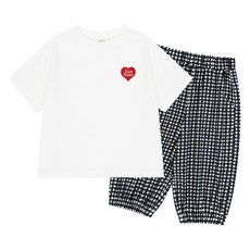 Care Bears 兒童愛心Care Bears夏季格紋慢跑家居服套裝