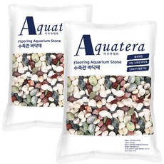 아쿠아테라 수족관 장식용 오색자갈 20mm 5kg, 혼합색상, 2개