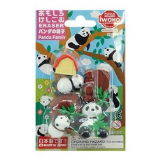 Iwako 造型橡皮擦 無PVC 適用年齡6歲以上, 熊貓親子, 1組