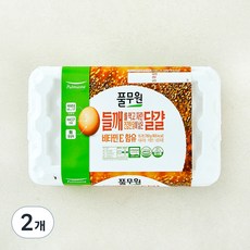 풀무원 무항생제 인증 1+등급 들깨를 먹고 자란 건강한 닭이 낳은 달걀 780g, 15구, 2개