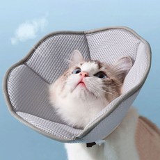 DING DONG PET 寵物柔軟透氣網眼頸圈, 灰色, 1個