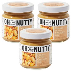 오넛티 땅콩버터 크런치 100%, 80g, 3개
