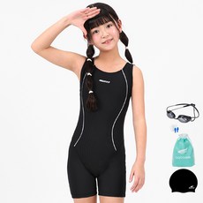 aquatica 女童二分泳衣專業泳鏡5件組 AQA120