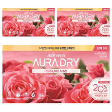 아우라 드라이 시트 퍼퓸맥스 섬유유연제 스윗만다린 & 피오니, 100개입, 3개