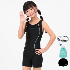 aquatica 女童室內兩件式泳衣 AQA122 + 選手用泳鏡組