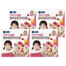 베베쿡 완료기 한우파프리카진밥 실온이유식 2p, 혼합맛(한우/파프리카), 220g, 4개