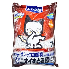 LION 獅王 貓砂 7歲以上熟齡貓用 長時間強力消臭紙砂, 7L, 1包, 除臭
