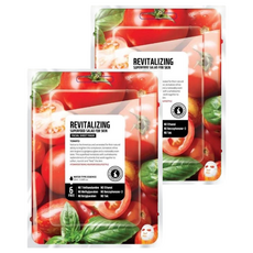 FARM SKIN 超級食物 番茄水型精華面膜 活力給沉悶的皮膚煥發營養, 1片, 2片