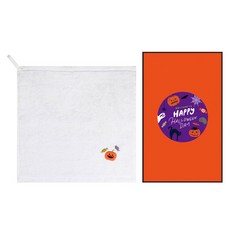 송월타월 할로윈 펌킨 고리수건 38g 30수 면사 선물세트, 화이트, 1세트