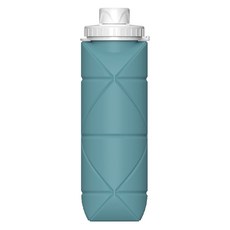 無毒矽膠摺疊運動水壺, 綠色, 600ml, 1個