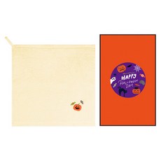 송월타월 할로윈 펌킨 고리수건 38g 30수 면사 선물세트, 옐로우, 1세트