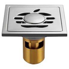 蘋果 不鏽鋼方形深水銅芯地漏, 10 x 10cm, 1個