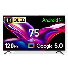 프리즘코리아 4K UHD QLED 구글 5 AI DLG120Hz 스마트TV, 189.2cm(75인치), CP75G5Q, 스탠드형, 방문설치