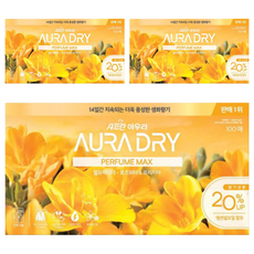 아우라 드라이 퍼퓸맥스 시트 섬유유연제 윌유메리미 본품, 100개입, 3개