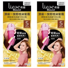 Liese 莉婕 頂級一按即梳染髮霜, 5 深栗棕色, 2盒