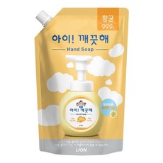 LION 獅王 趣淨 韓國原裝進口 泡泡洗手慕斯補充包 嬰兒爽身粉香, 600ml, 1包