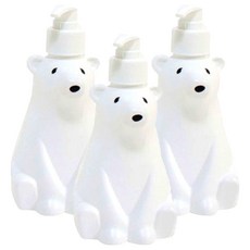 UNIQUE HOUSE HOME DECO 北極熊 廚房洗潔精 洗髮精 補充瓶 300ml, 3個, 混合色