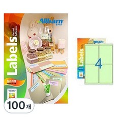 올바른라벨 칼라라벨 연두 레이저 잉크젯공용 (2X2), 100개