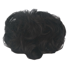 女性頭頂局部假髮 D631, 1個, 黑棕色