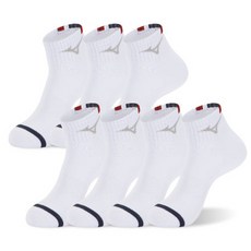 미즈노 플립 단목 스포츠 양말 7족, 화이트, 1세트
