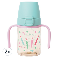 모윰 PPSU 원터치 빨대컵 해피데이 에디션, 170ml, 2개, 민트