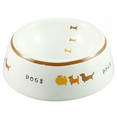 MARUKAN 陶瓷狗食盆 防滑 骨頭圖案, 列隊狗, 1個