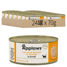 Applaws 天然鮮食貓罐, 雞胸肉起司, 70g, 24罐