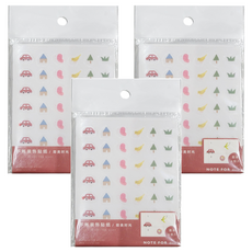 德德小品集 手帳裝飾貼紙 4片, 甜美時光 多色, 3包