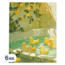 플레이어바웃 DIY 명화 유화 그림그리기 세트 40 x 50 cm, 작은 욕조의 하루, 6세트