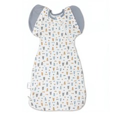 OhBabyLying 夏季輕薄款竹纖維可換袖成長包巾 XL號-北歐熊熊