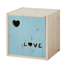 EONC 도어형 공간박스 1단 하트, 블루, 1개