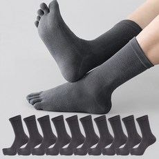 두발로 남성용 럭셔리 장목 발가락 양말 10켤레