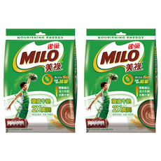 MILO 美祿 雙倍牛奶2X高鈣 可可麥芽飲品，活力維生素B群，無添加香料、色素、防腐劑, 30g, 14包, 2袋